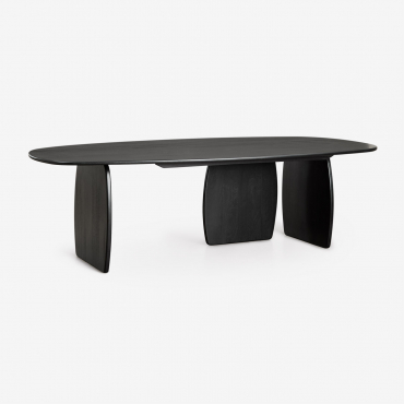 Mesa De Jantar Oval 260x120 Cm Em Madeira De Manga Agathe Preto Claro - Sklum