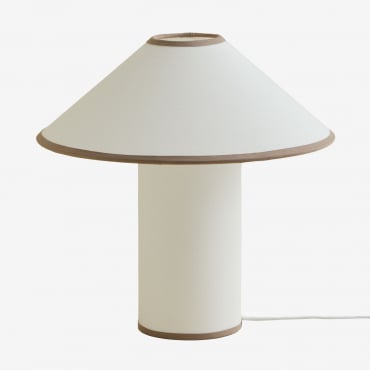 Candeeiro De Mesa Em Linho Liduina ↑35 Cm Branco - Sklum