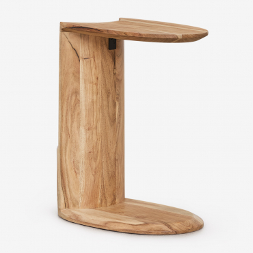 Mesa Lateral De Madeira Kenoly 45x30 Cm Castanho Acácia Rústico - Sklum