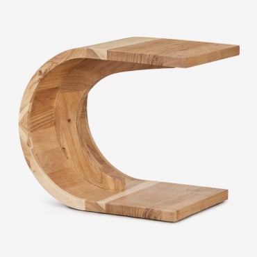 Mesa De Cabeceira De Madeira Rigi 45x30 Cm Castanho Acácia Rústico - Sklum