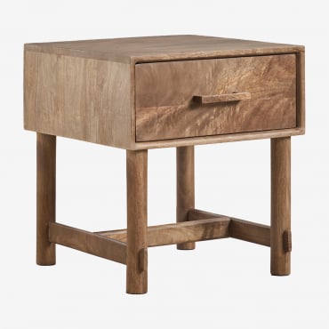 Mesa De Cabeceira 45x45 Cm Em Madeira De Mangueira Aloma Madeira De Manga - Sklum
