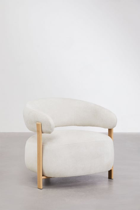 Pack de 2 poltronas em tecido chenille e ferro Jolie - Chenille Beige Creme