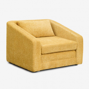 Pack De 2 Poltronas-cama Em Tecido Bouclé Dalila Bouclé Amarelo Mel - Sklum
