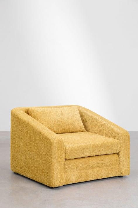 Pack de 2 poltronas-cama em tecido bouclé Dalila - Bouclé Amarelo mel