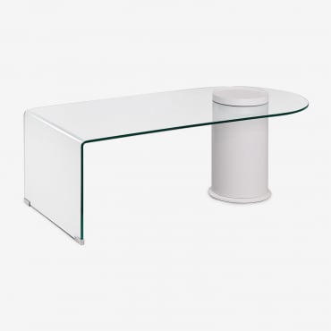 Mesa De Centro 120x60 Cm Em Vidro Temperado Soloy Transparente - Sklum