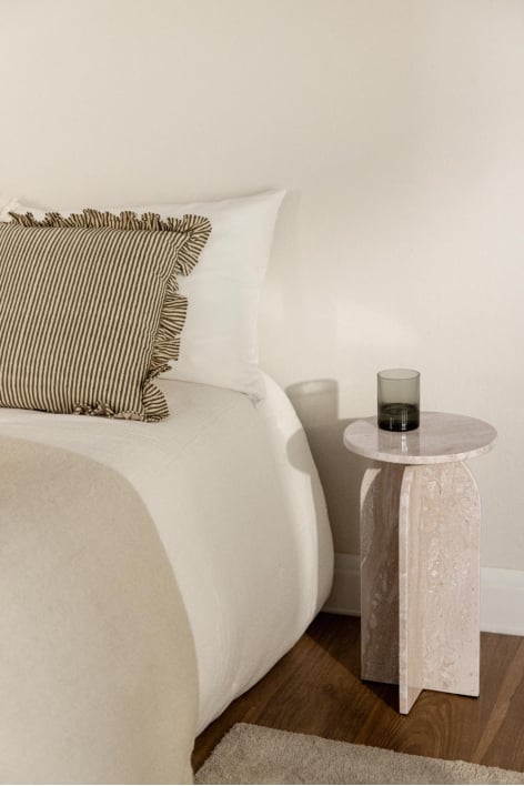 Mesa de cabeceira redonda Ø30 cm em mármore Graham - Mármore Bege Dyna 