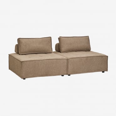Sofá Modular De 2 Peças Em Tecido Vermont Tecido Castanho Areia - Sklum