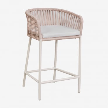 Pacote De 2 Bancos Altos De Jardim Arhiza Tapioca Bege & ↑65 Cm - Sklum