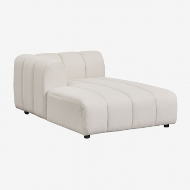 Módulo Chaise Longue Esquerdo Para Sofá Modular Eliot Bouclé Creme Bege - Sklum