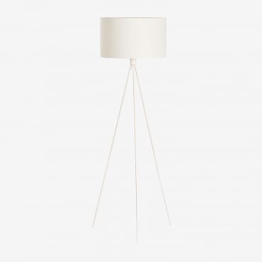 Luminária De Chão Ilena Em Tecido E Ferro Gardénia Branco - Sklum