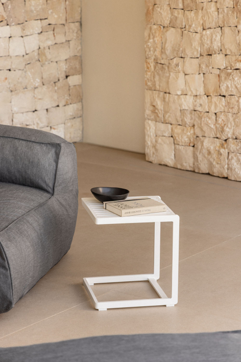 Mesa auxiliar para jardim quadrada 40x40 cm em alumínio Dulem