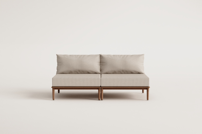 Sofá modular de 2 peças em acácia Giulia
