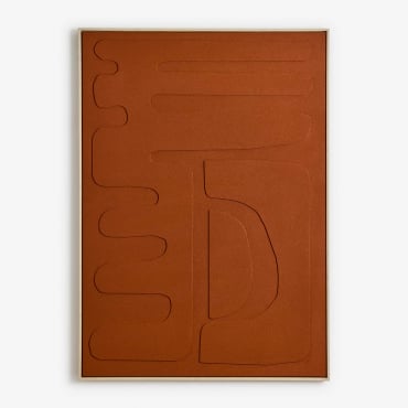 Quadro Decorativo 100x140 Cm Pintado À Mão Sobre Tela Avilon Vermelho Argila - Sklum