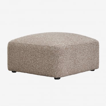 Puff Bastian Tecido Bouclé Castanho Moka - Sklum