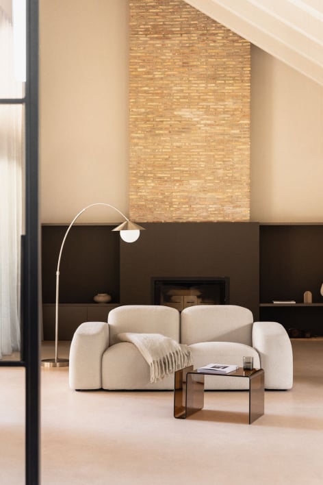 Sofá modular Bastian de 2 peças - Chenille Branco Grosso