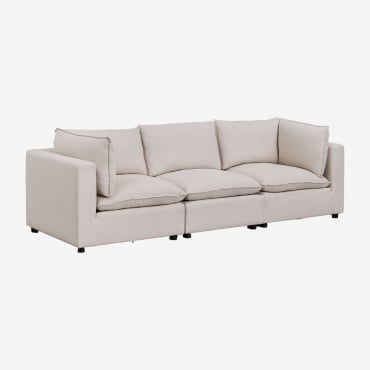 Sofá Modular De 3 Peças Daniela Tecido Creme Bege - Sklum