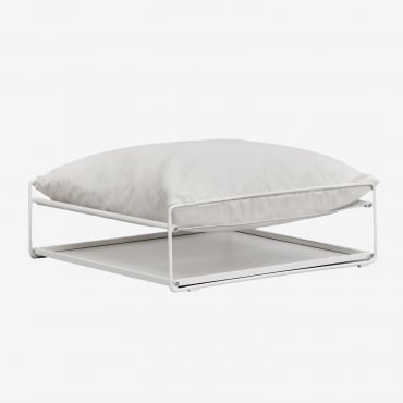 Puff De Jardim Conversível Em Mesa Auxiliar Amaro Gardénia Branco - Sklum