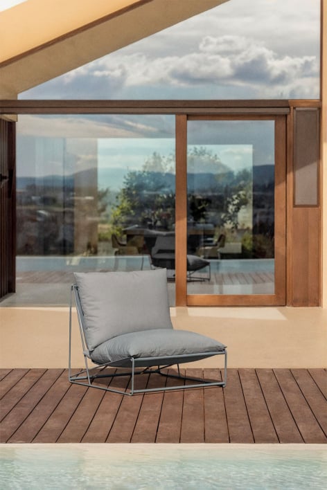 Módulo central para sofá modular de jardim Amaro - Cinza