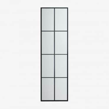 Espelho De Parede De Metal Com Efeito Janela (40x130 Cm) Rania Preto - Sklum
