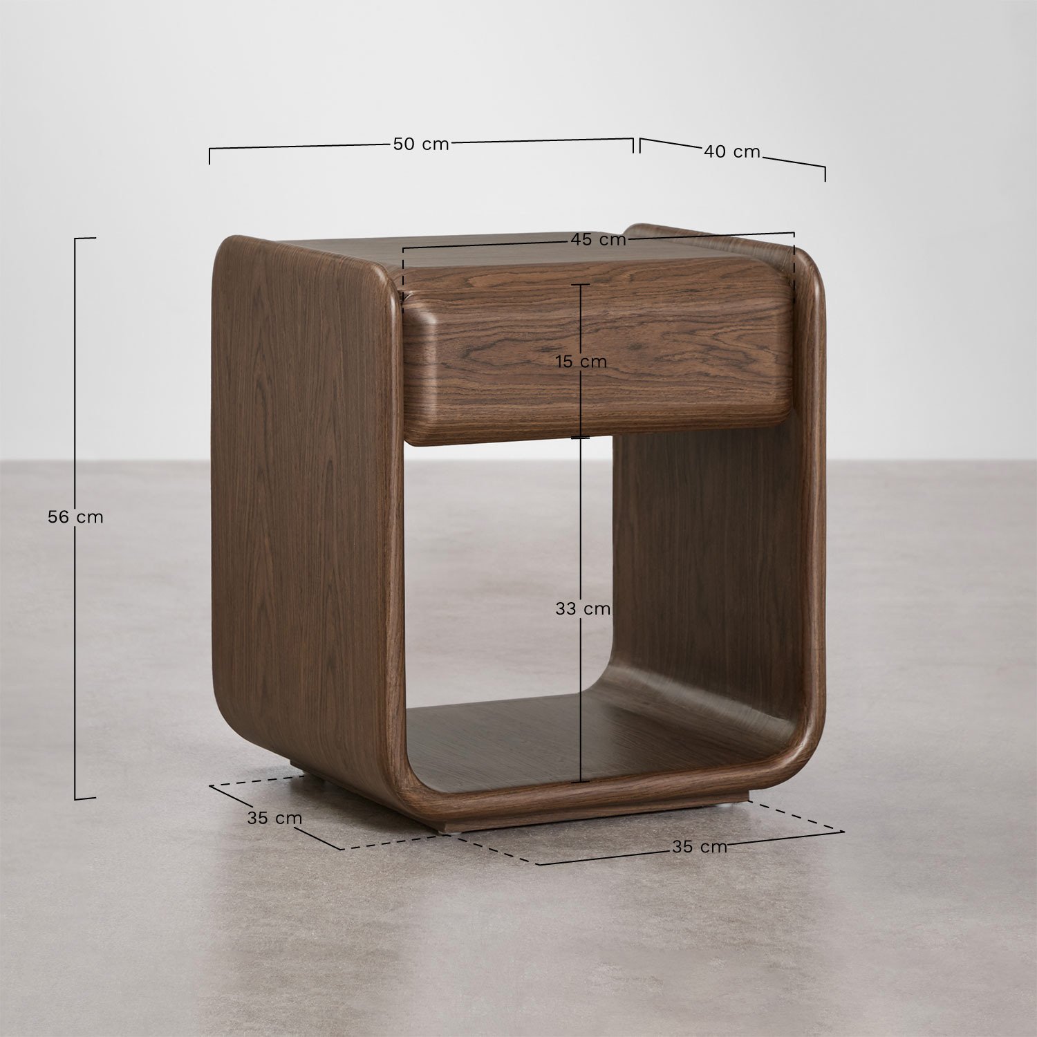 Mesa lateral Greysi MDF, Dimensões