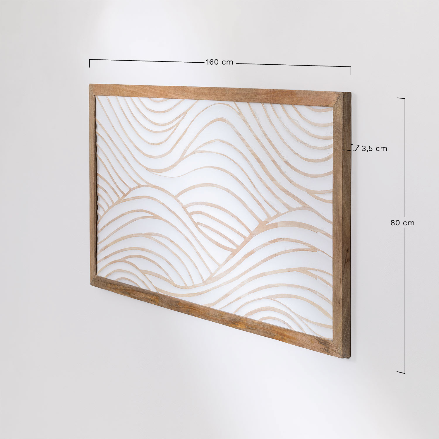 Cabeceira para cama de 150 cm em madeira de mangueira Myanna, Dimensões