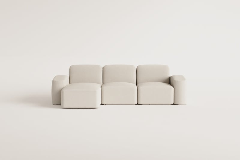 Sofá Chaise Longue Modular Bastian de 3 Peças à Esquerda