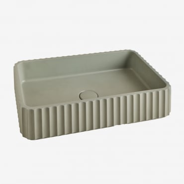 Lavabo Retangular 50x30 Cm Em Cimento Teide Baía Verde - Sklum