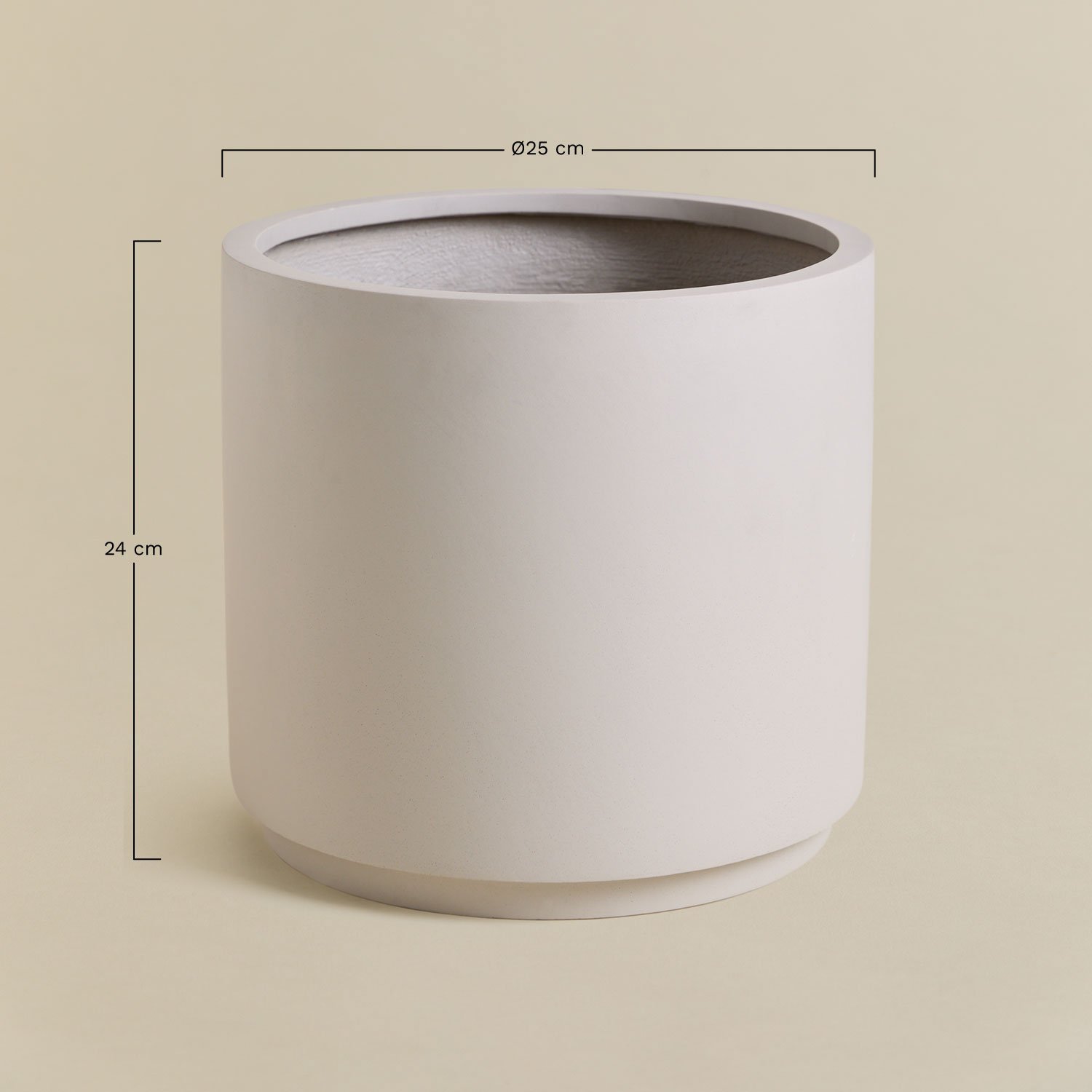 Conjunto de 2 vasos de exterior Ø25 cm / Ø45 cm em polystone Saturno, Dimensões