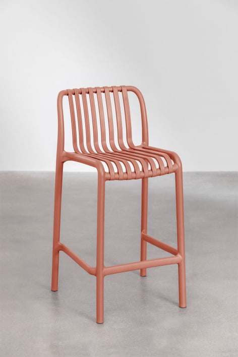 Pack de 2 bancos altos de jardim 65 cm empilháveis em polipropileno vermelho telha Wendell - Terracota