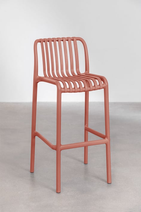 Conjunto de 2 bancos altos empilháveis de 75 cm em polipropileno terracota Wendell - Terracota