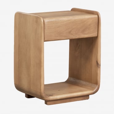 Pacote De 2 Mesas De Cabeceira Retangulares Com Gavetas, 40x30 Cm, Em Madeira Tinsley Madeira De Manga - Sklum