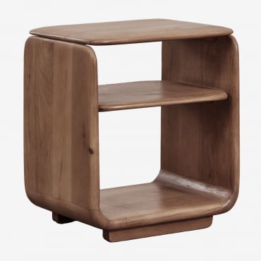 Mesa De Cabeceira Retangular 40x30 Cm Em Madeira Tinsley Castanho-acácia Escuro - Sklum