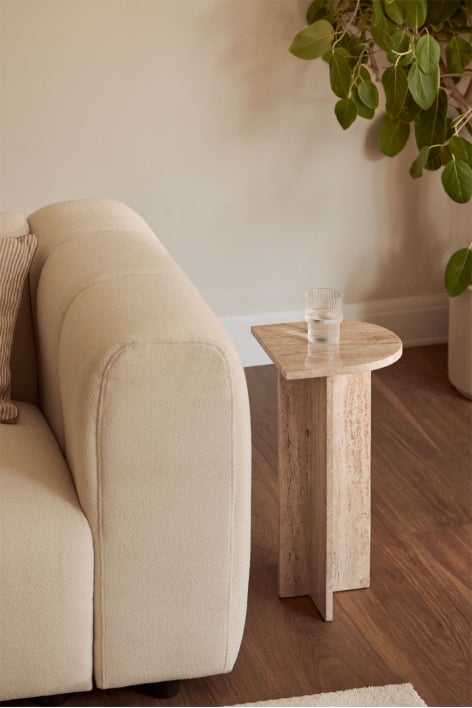 Mesa auxiliar em pedra natural Corwel - Travertine