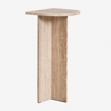 Mesa De Cabeceira Em Mármore Corwel Mármore Castanho Claro - Sklum