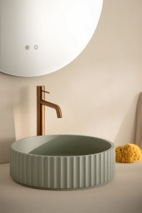 Lavabo redondo Ø40 cm em cimento Teide