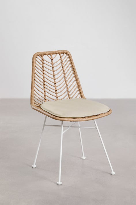 Pacote de 2 cadeiras de jardim em rattan sintético natural Gouda - Branco