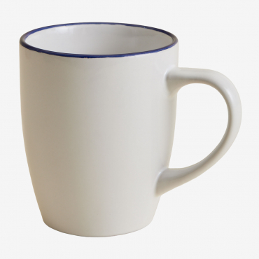 Pack De 2 Chávenas De Café 34 Cl Em Grés Ronilena Branco Gardenia - Azul Ken - Sklum