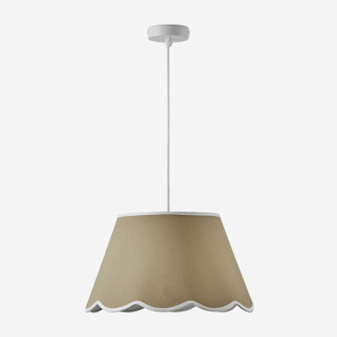 Luminária De Teto Berne Branco & Algodão Verde Azeitona - Branco Ø40 Cm Berna - Sklum