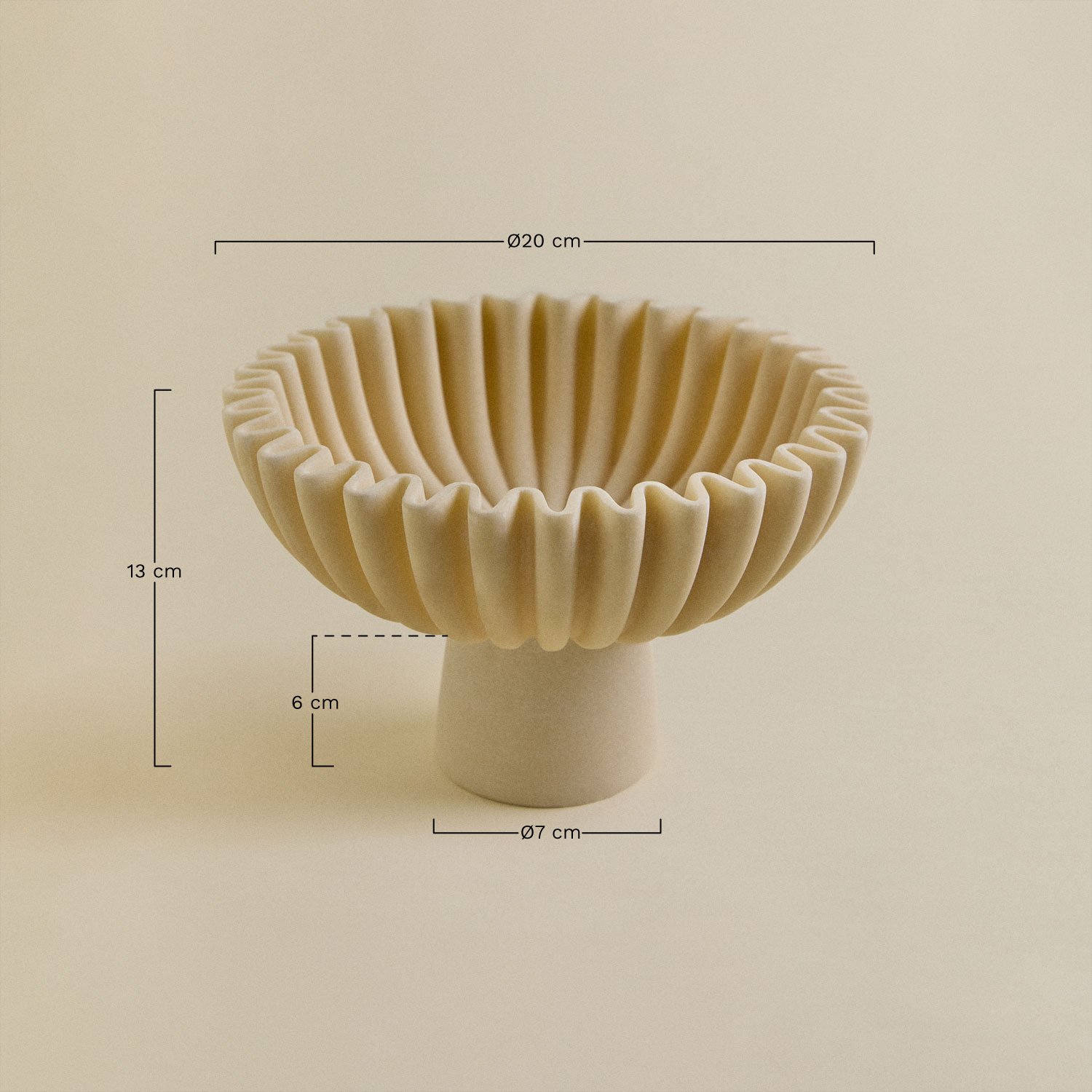 Tigela decorativa em resina Ø20 cm Irente, Dimensões