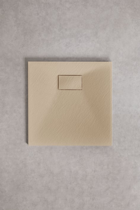 Base de duche em resina SMC quadrada antiderrapante e extrafina 70x70 cm Castanho Areia Claro Soho