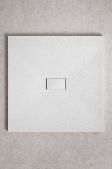 Base de duche em resina SMC quadrada antiderrapante e extrafina 100x100 cm Branco Soho