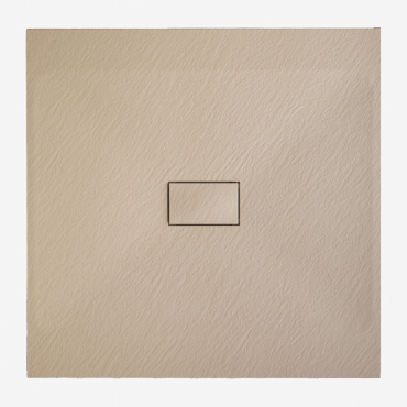 Base De Chuveiro Soho Quadrada, Antiderrapante E Extra Plana Em Resina Smc Castanho Areia Claro & 100 X 100 Cm - Sklum