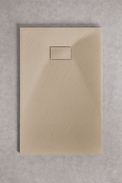 Base de duche em resina SMC retangular antiderrapante e extraplana 120x80 cm Castanho Areia Claro Soho