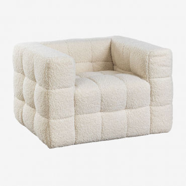 Pacote De 2 Poltronas De Pele De Carneiro Harriet Chenille Creme Bege - Sklum