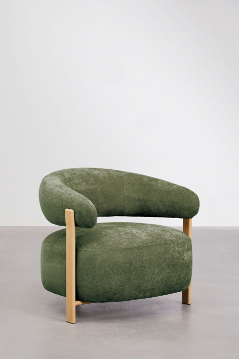 Pack de 2 poltronas em tecido chenille e ferro Jolie - Chenille Verde Sálvia