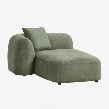 Módulo Chaise Longue Esquerdo Para Sofá Modular Em Chenille Coco Chenille Verde Sálvia - Sklum