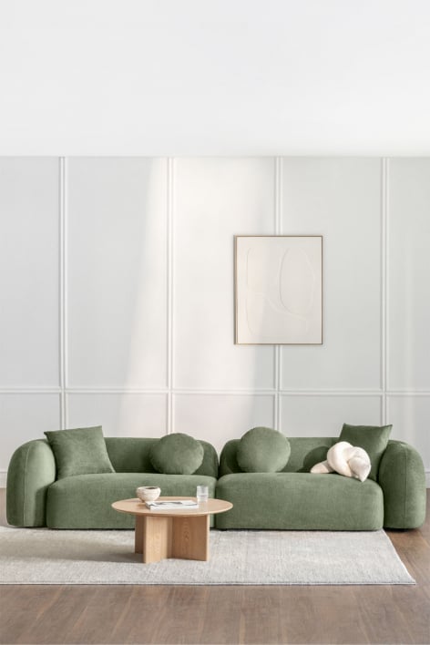 Sofá modular de 2 peças em chenille Coco - Chenille Verde Sálvia