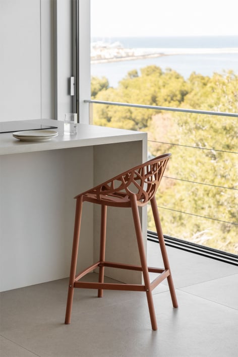 Banco alto 65 cm em polipropileno cor ferrugem Ores - Ferrugem