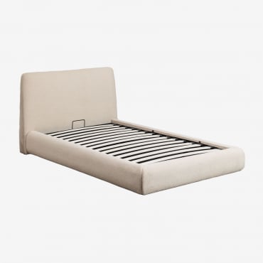 Cama Dobrável Para Canapés De Pele De Carneiro Norena Chenille Branco & 90 X 190 Cm - Sklum