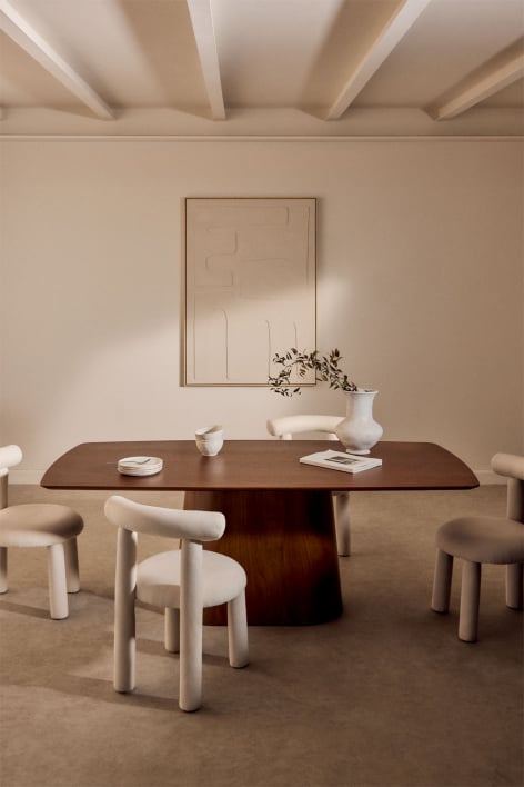 Mesa de jantar retangular 200x100 cm em madeira Aura